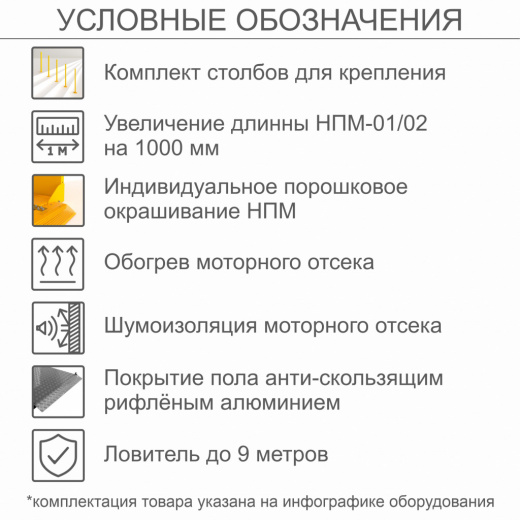 Наклонный подъемник для инвалидов по ТУ НПМ-01, с столбов для крепления, с шумоизоляцией моторного отсека, с ловителем до 9 метров